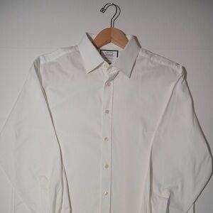 Charles Tyrwhitt White Dress Shirt Classic Fit Formal Wear Size L